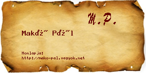Makó Pál névjegykártya